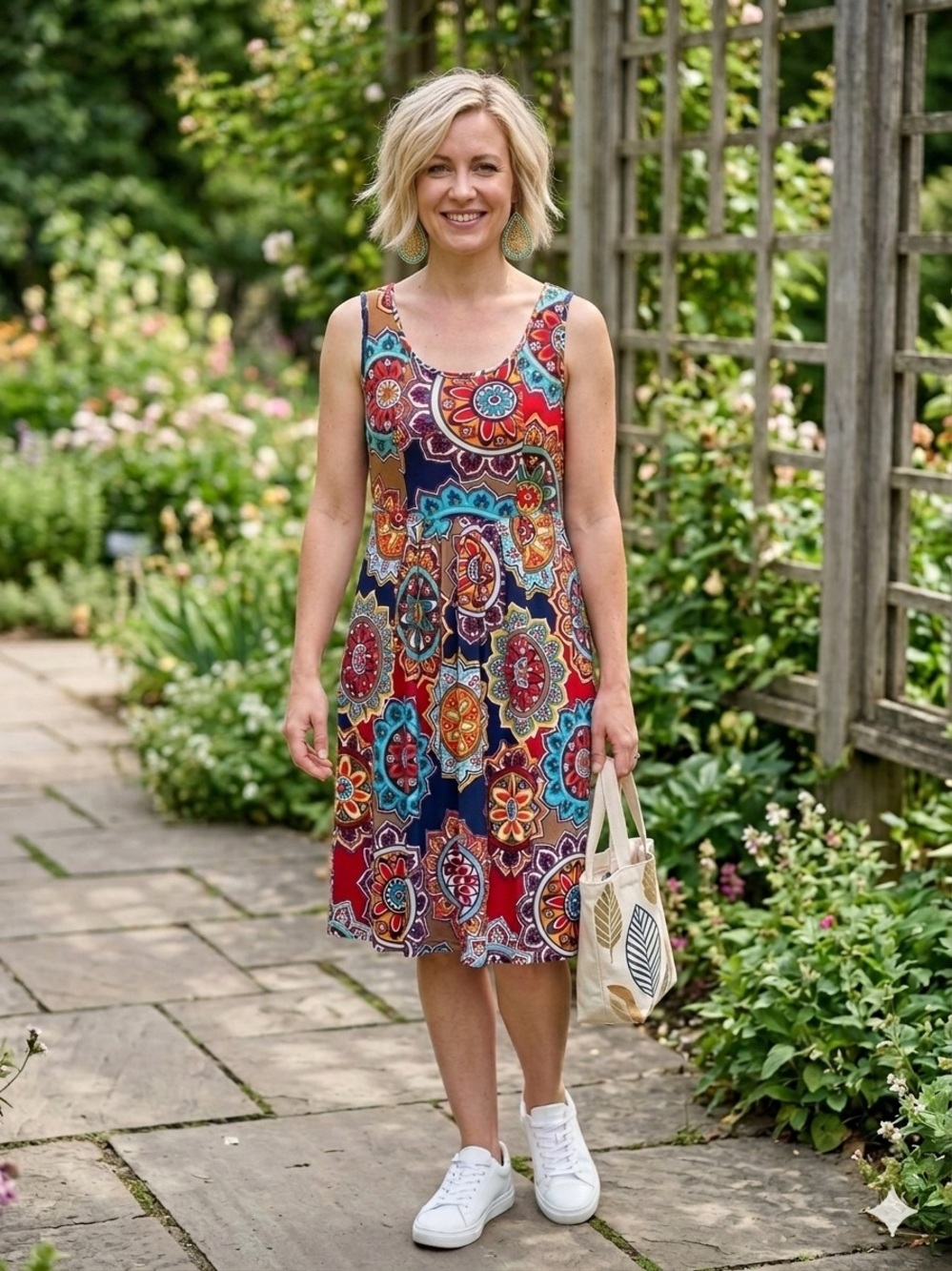 Mandala Dress midi sleeveless